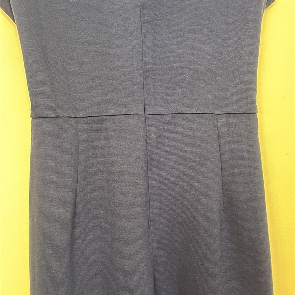 Manydress | NWT Navy Blue Cap Sleeve Belted Unlined Midi Dress Medium - Picture 13 of 14